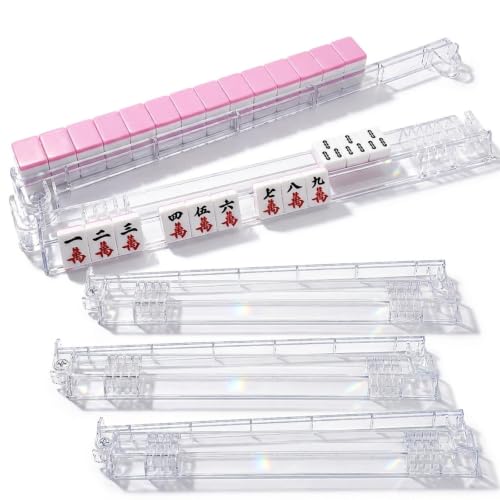 Clear Acrylic Mahjong Racks with Pushers, 4-Pack by ninja line — set up between two trees