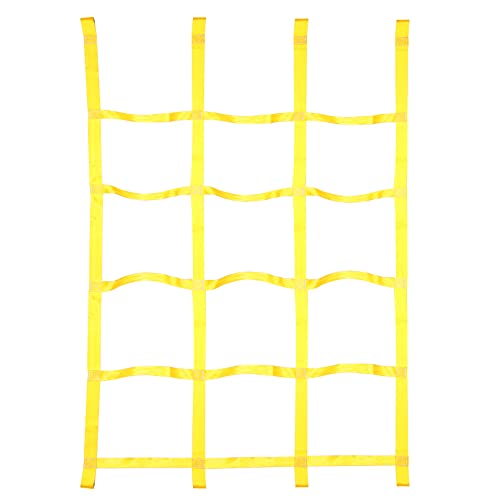 Climbing Cargo Net and Rope Ladder by ninja line — set up between two trees